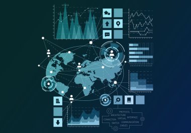 Sosyal ağ kavramı. Karışık teknik