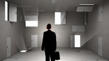 Çıkış yolu bulmaya çalışıyor. Karma ortam. Karışık teknik