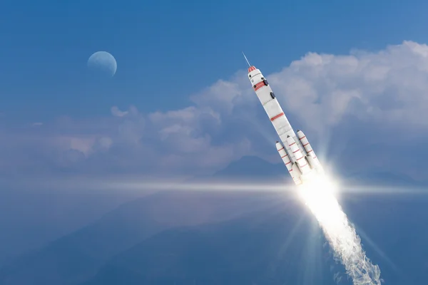 Raketa vesmírná loď. Kombinovaná technika — Stock fotografie
