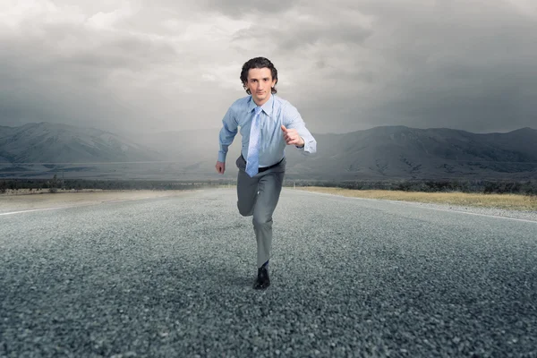 On his way to success . Mixed media — Stock Photo, Image