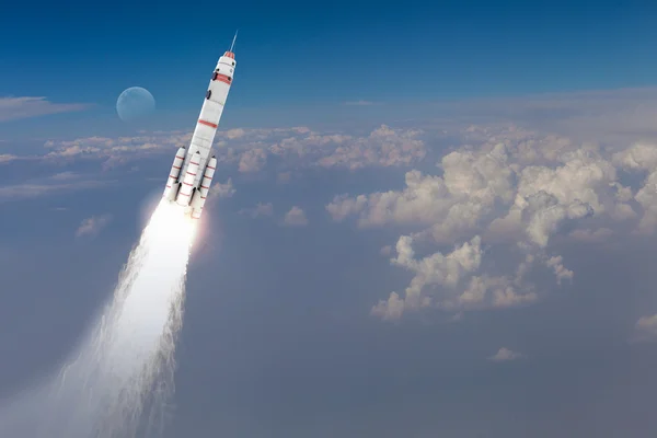 Rakete Raumschiff. Gemischte Medien — Stockfoto