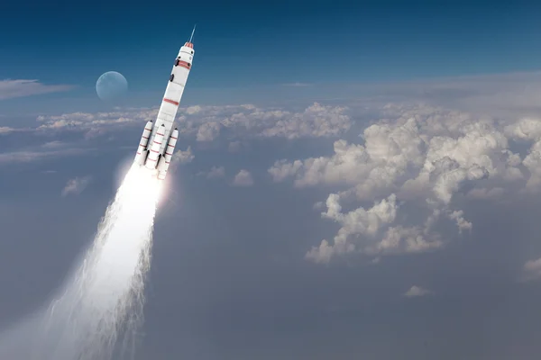 Rocket Space Ship. Campuran media — Stok Foto