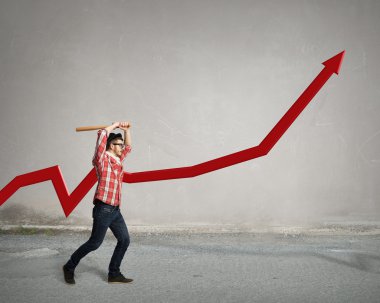 Hipster yarasa adam. Karışık teknik