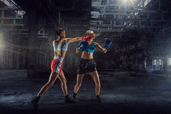 Vrouwen ultieme vechten. Mixed media — Stockfoto