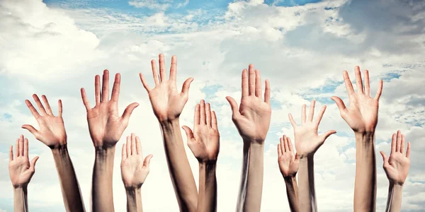 Hands showing gestures — Stock Photo, Image