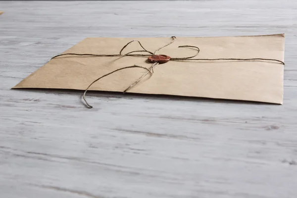 Letter with seal on table — Stock Photo, Image