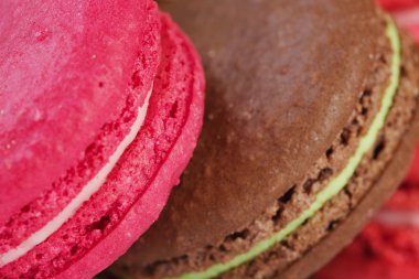 Lezzetli macaroons kümesi