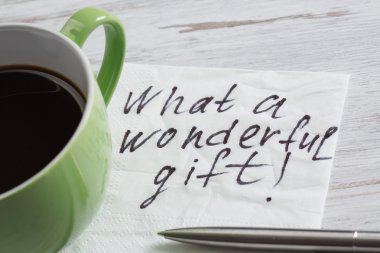 Aşk itirafı peçete üzerinde