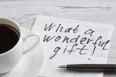 Aşk itirafı peçete üzerinde