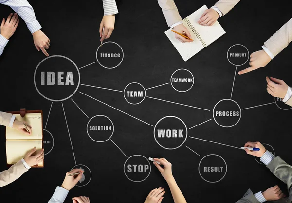 Het bouwen van uw business team. Mixed media — Stockfoto