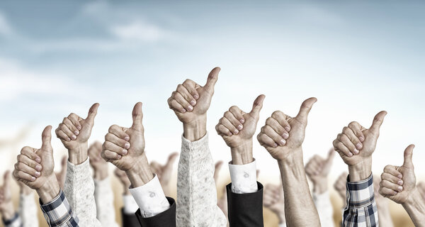 Hand gestures in arow