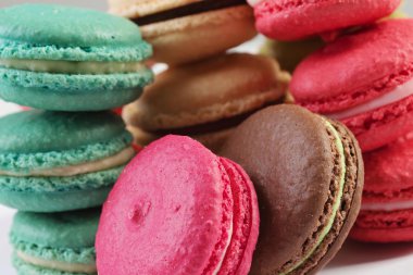 Lezzetli macaroons kümesi