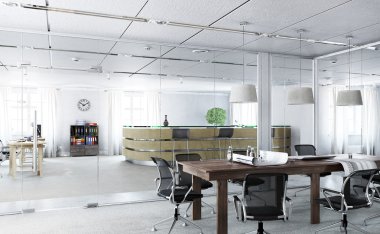 Zarif ofis iç. Karışık teknik