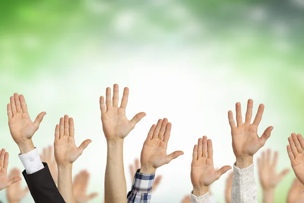 Gestos de la mano en Arow. Medios mixtos — Foto de Stock