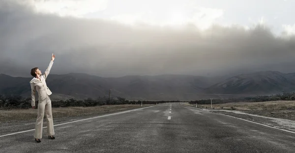 Başarı için yol. Karışık teknik — Stok fotoğraf