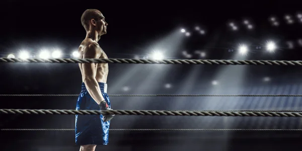 Professional box champion . Mixed media — Stock Photo, Image