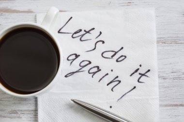 Aşk itirafı peçete üzerinde