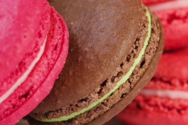 Lezzetli macaroons kümesi