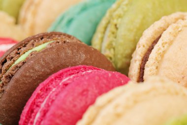 Lezzetli macaroons kümesi