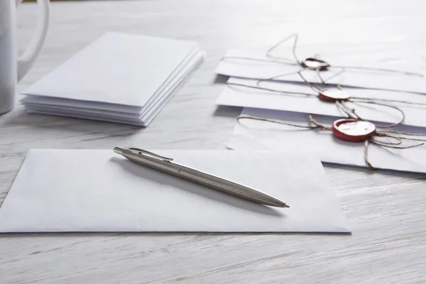 Letters with seal on table — Stock Photo, Image