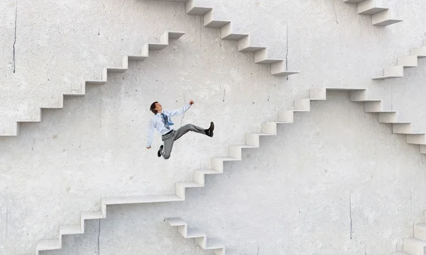 Sobe a escada da carreira. Meios mistos — Fotografia de Stock