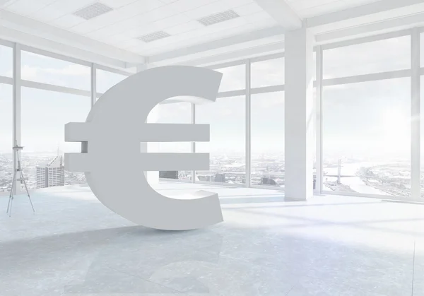 Símbolo da moeda euro. Meios mistos — Fotografia de Stock