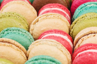 Lezzetli macaroons kümesi