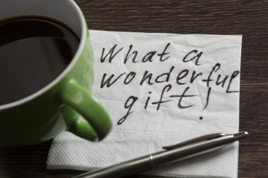 Peçeteye yazılı ifade