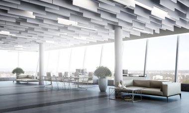 Zarif ofis iç. Karışık teknik