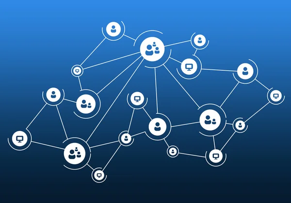 Comunicación en redes sociales. Medios mixtos — Foto de Stock