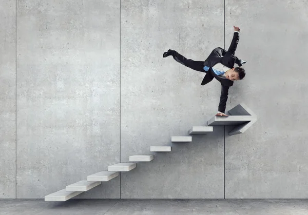 Empresário de dança otimista. Meios mistos — Fotografia de Stock