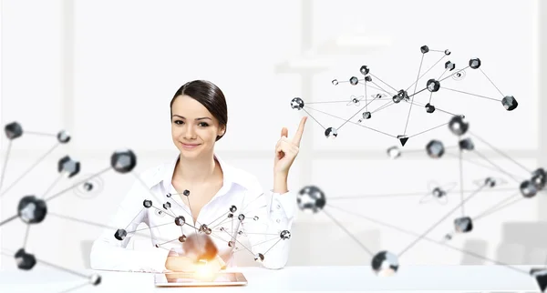 Technologies for work and connection . Mixed media — Stock Photo, Image