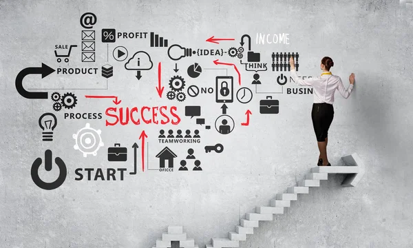 Growth and success ideas . Mixed media — Stock Photo, Image