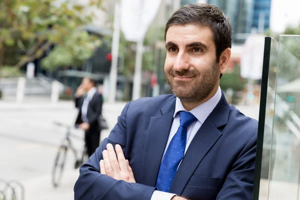 Retrato de hombre de negocios guapo Al aire libre — Foto de Stock