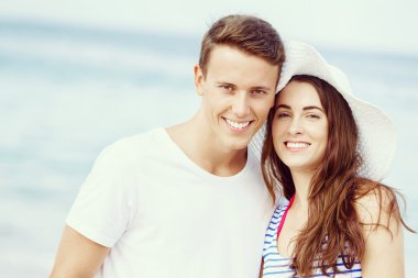 plaj romantik genç Çift