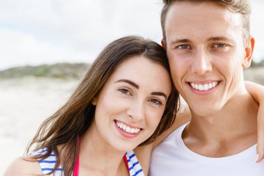 plaj romantik genç Çift