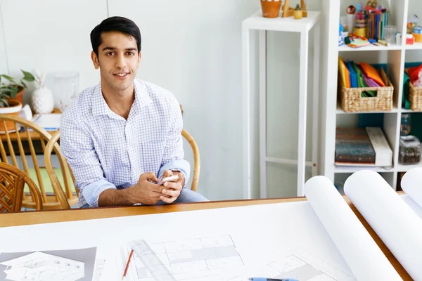 Young man architect in office — Stock Photo, Image