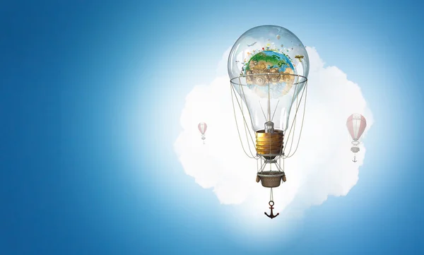 Αερόστατα που φέρουν υψηλό. Μικτή τεχνική — Φωτογραφία Αρχείου