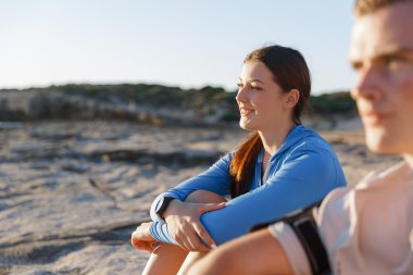 Sporda çift Sahilde giymek