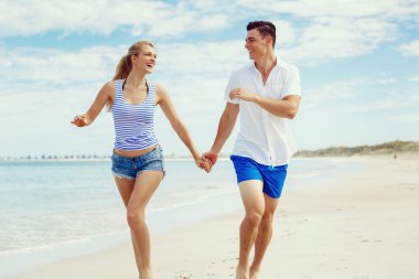 plaj romantik genç Çift