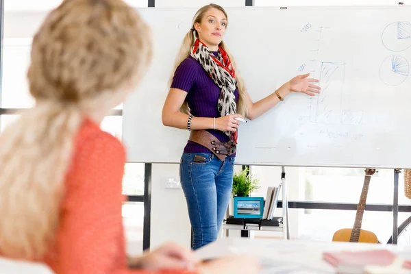 Gelegenheitsunternehmerin bei einem Vortrag im Büro — Stockfoto