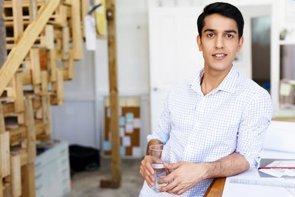 Young man architect in office — Stock Photo, Image