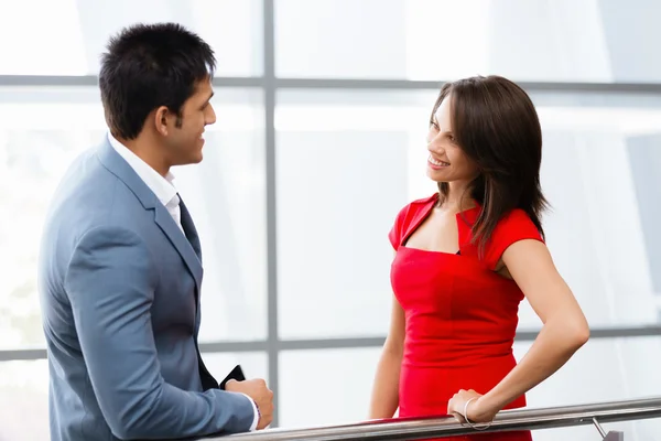 Two young business collegue in office — Stock Photo, Image