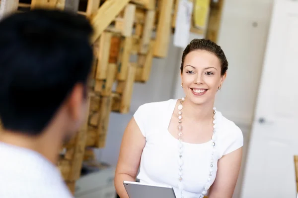 Successful young business executives meeting at the office — Stock Photo, Image