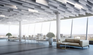 Zarif ofis iç. Karışık teknik