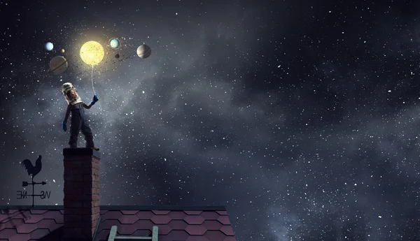 Astronot olmak ve uzay için uç. Karışık teknik