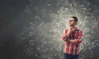Yakışıklı hipster adam. Karışık teknik