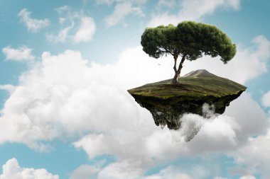 Ağaç ve manzaranın resmi