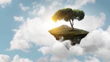 Ağaç ve manzaranın resmi