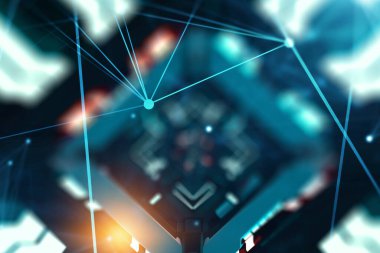 Teknoloji ve yenilik kavramı. Karışık ortam